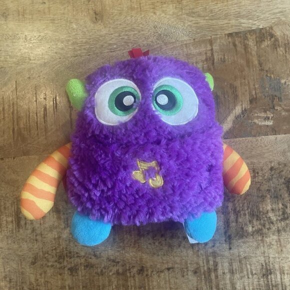 Fisher Price Giggles n Growls PURPLE MONSTER Plush Baby Toy Music Sounds 6" 2016 - Picture 2 of 7